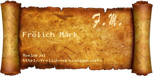 Frölich Márk névjegykártya